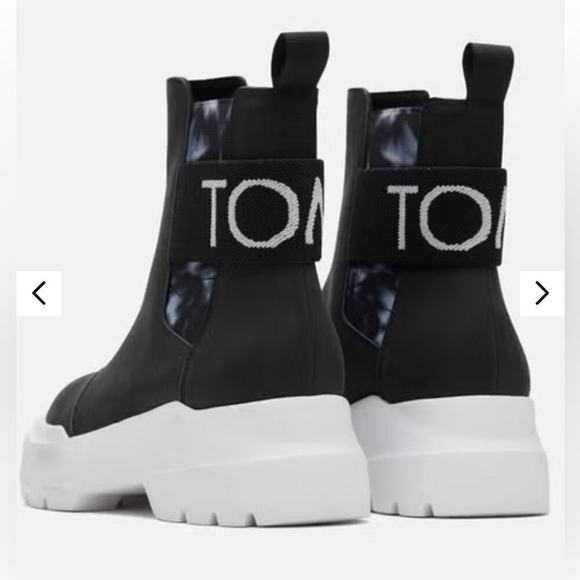 Toms Womens Alpargata Combat Black Leather Tie Dye Size 7 New - Picture 4 of 11